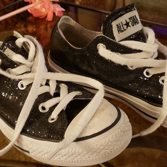 Black Sequined Converse All Stars - Picture 3 of 8